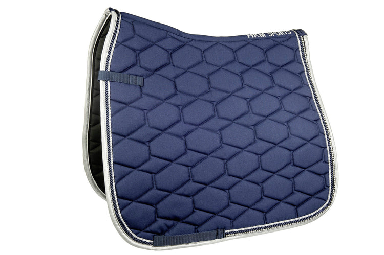Navy dressage saddle cloth with crystals