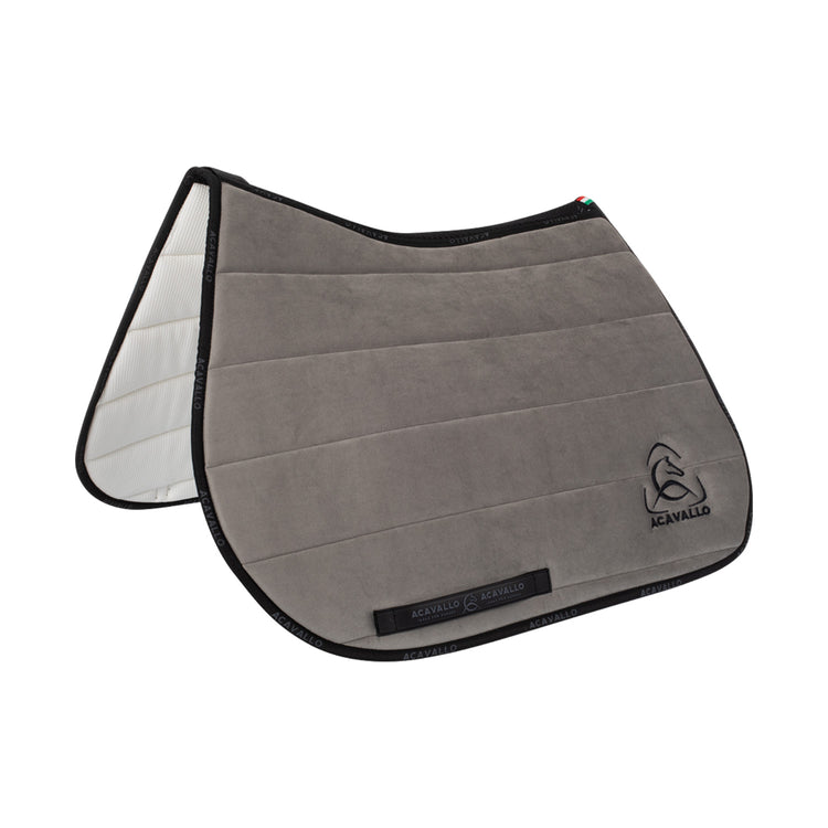 Grey Velvet Saddle Pad for jumping