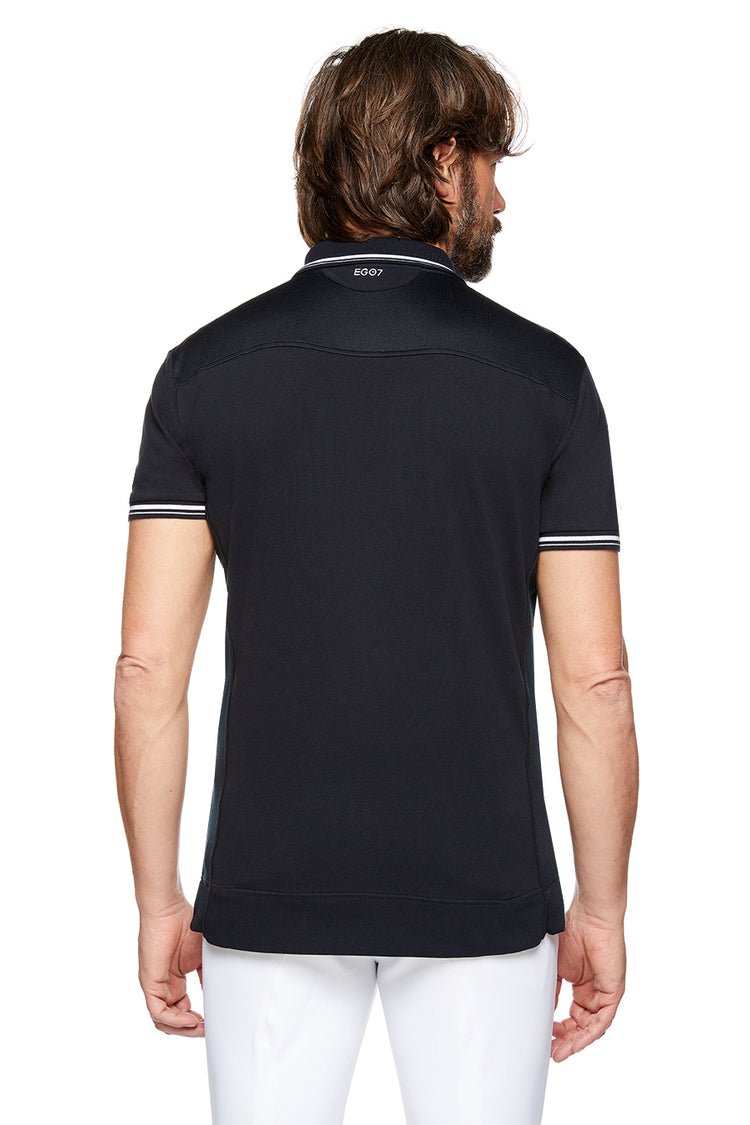 dark navy and black polo shirt for men