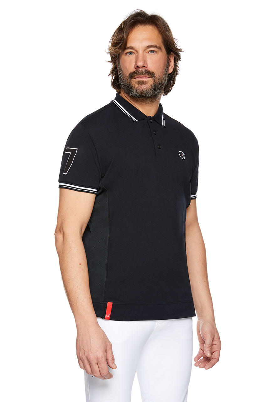 navy black dark polo for riding