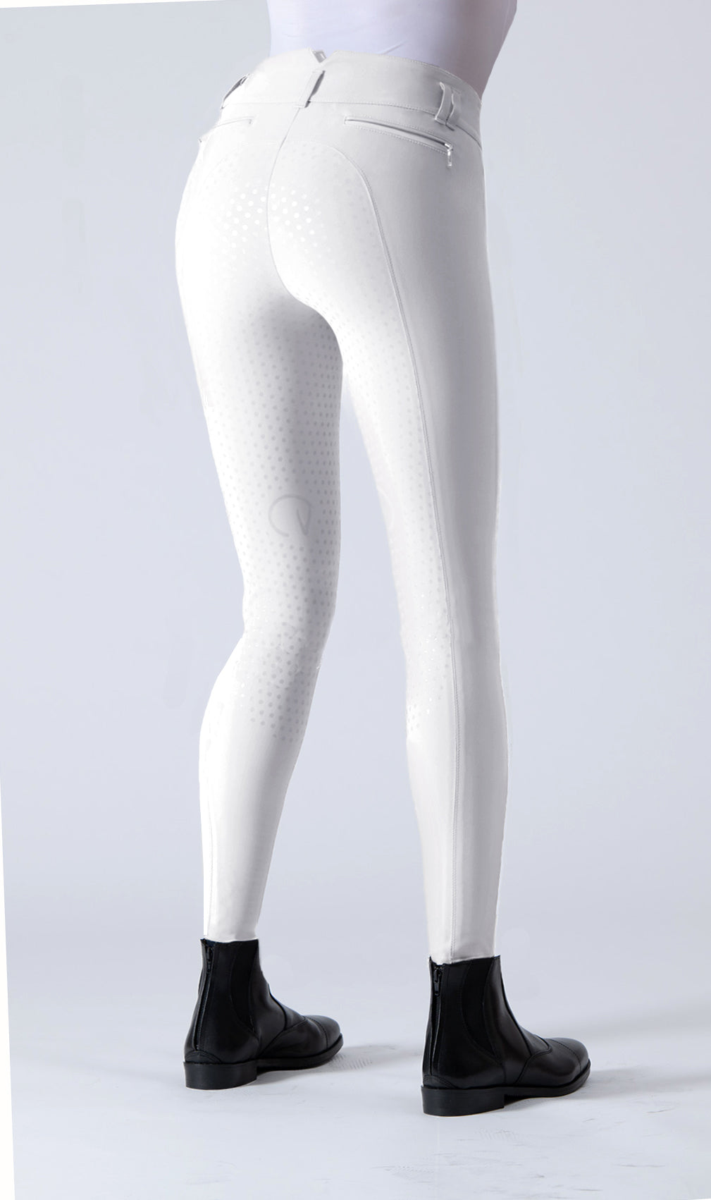 white high waist competition breeches