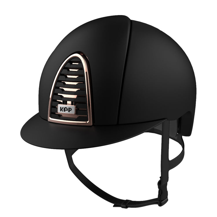 Rose gold riding helmet