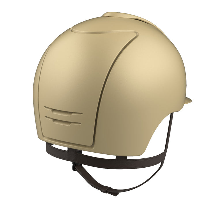Gold equestrian helmet