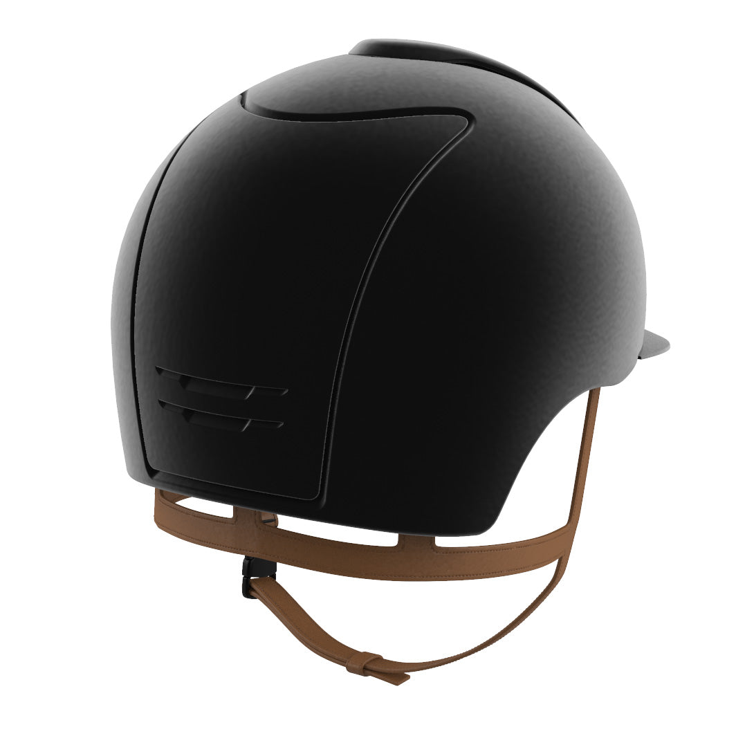 Kep velvet helmet with beige chin strap