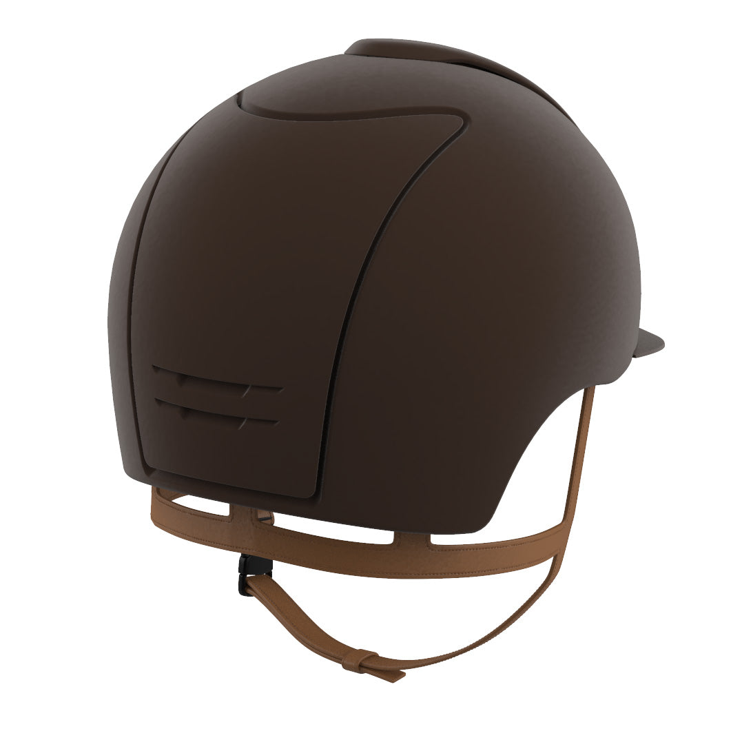 Velvet equestrian helmet in brown