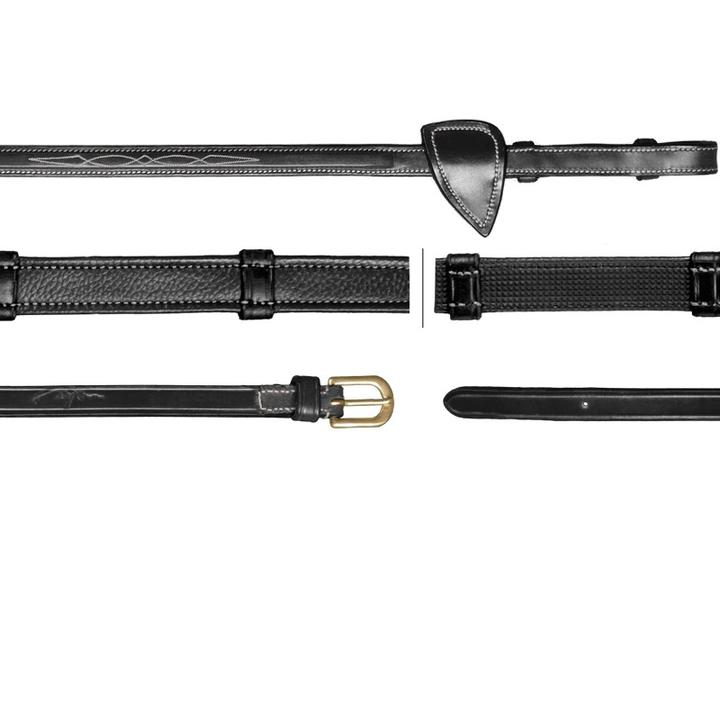 Leather reins with stoppers