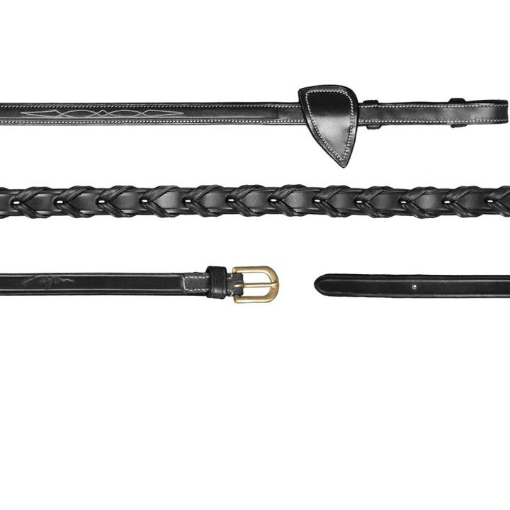 Laced leather reins