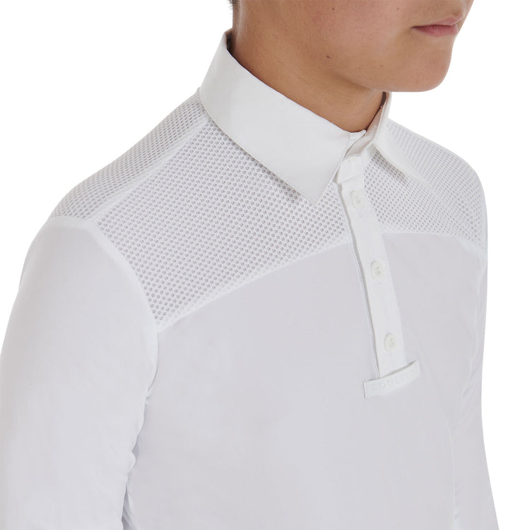 White boys show jumping shirt long sleeve