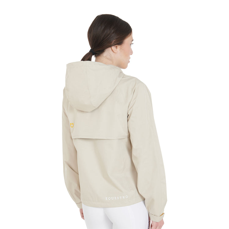 Horse riding rain jacket with hood