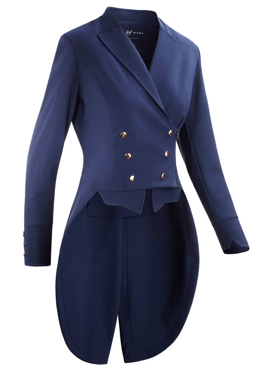 Dressage tail coat for women navy with rose gold