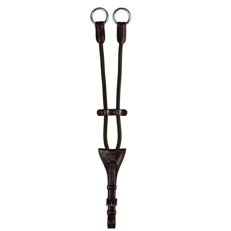 elastic martingale attachment in dark brown leather