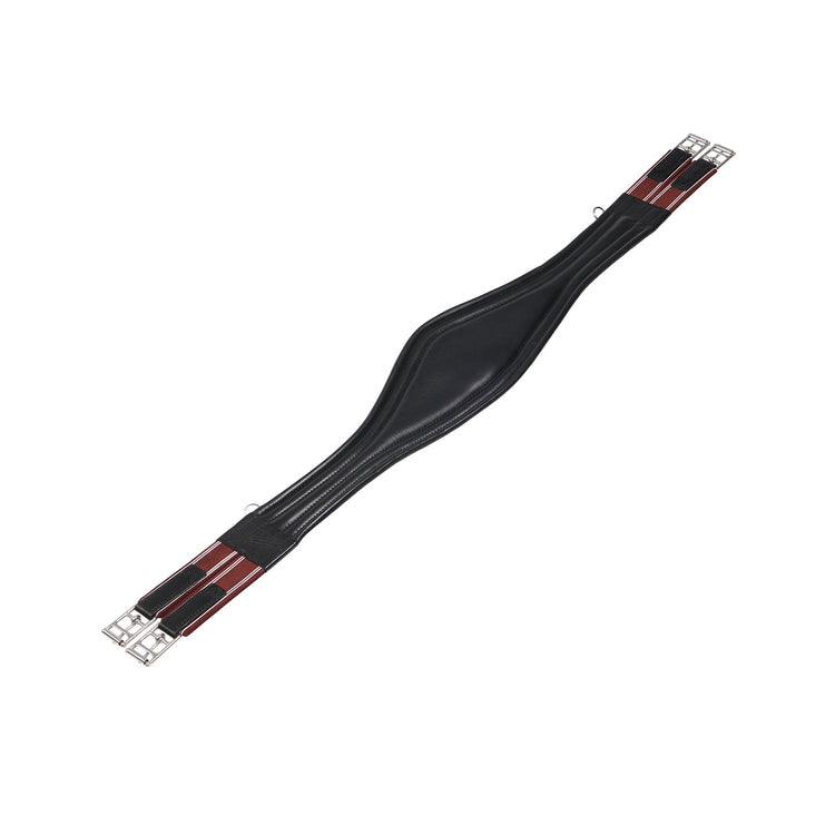 Dark brown jumping girth with elastic