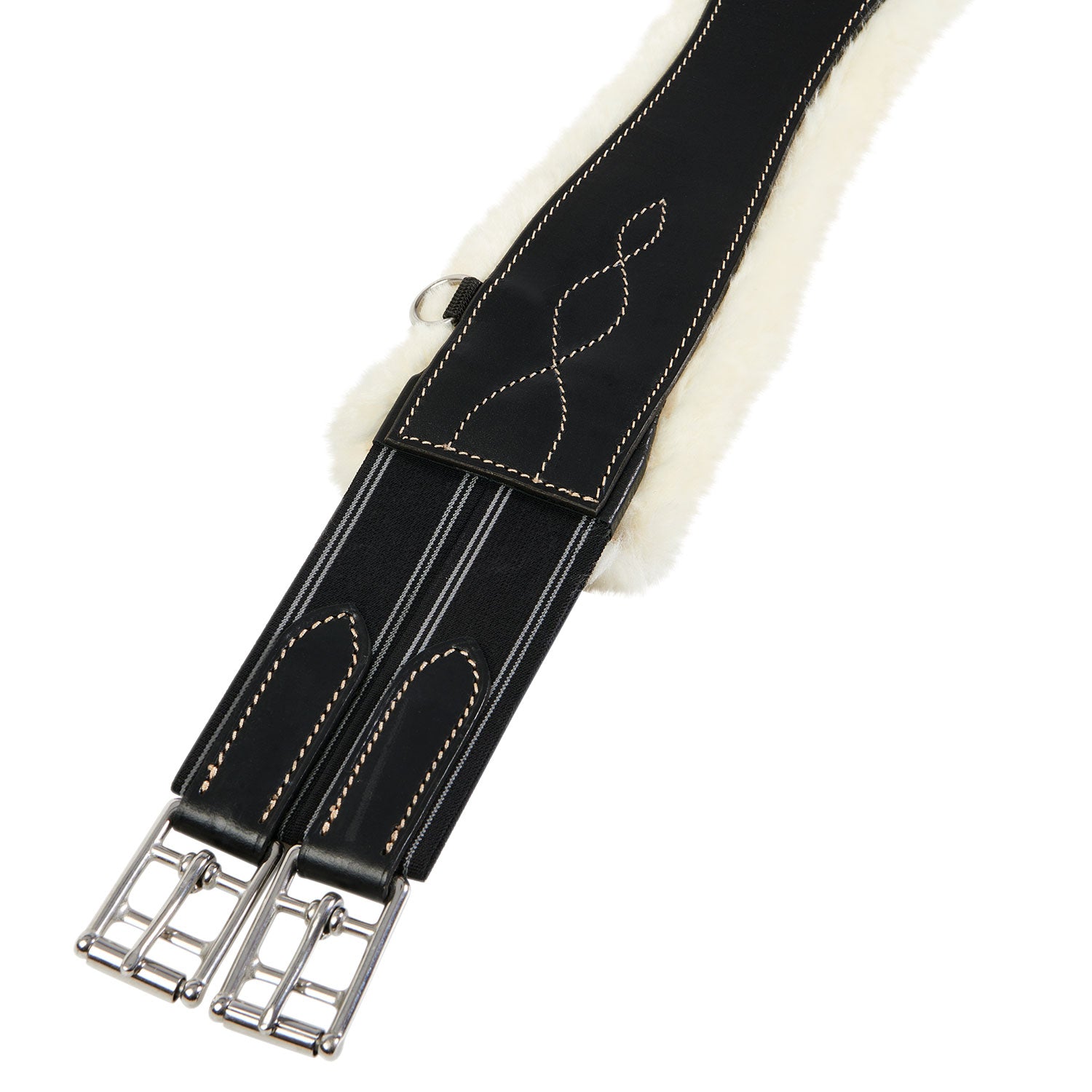 Leather girth with sheepskin