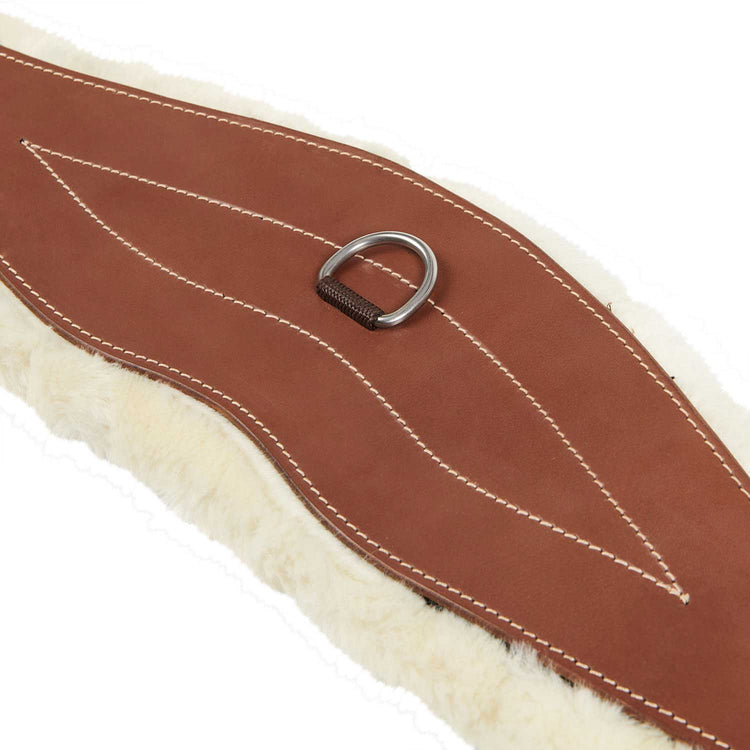 Tan girth with sheepskin