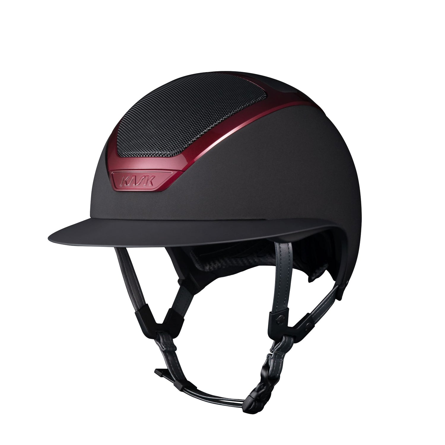 Horse riding helmet with bordeaux