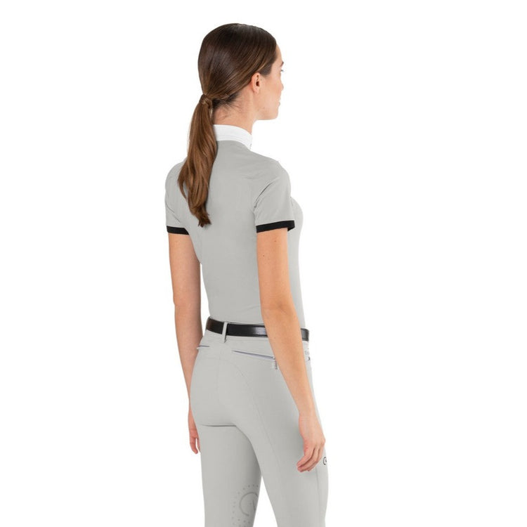 Equestrian short sleeve show shirt in light grey