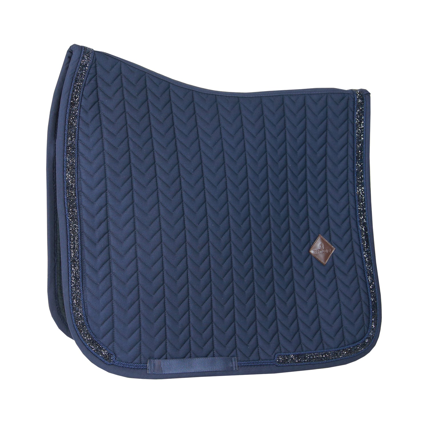 Sparkly dressage saddle blanket in navy