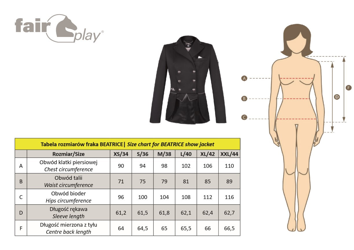 Fair Play Size Chart