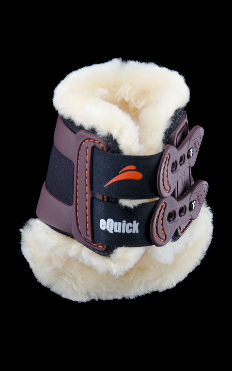 Hind boots with faux sheepskin