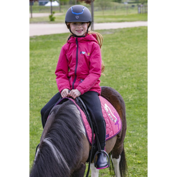 Equestrian jacket with an applique
