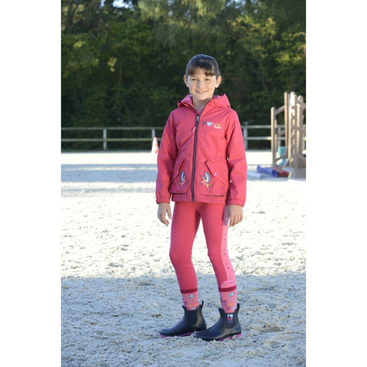 Raspberry jacket with a zipper