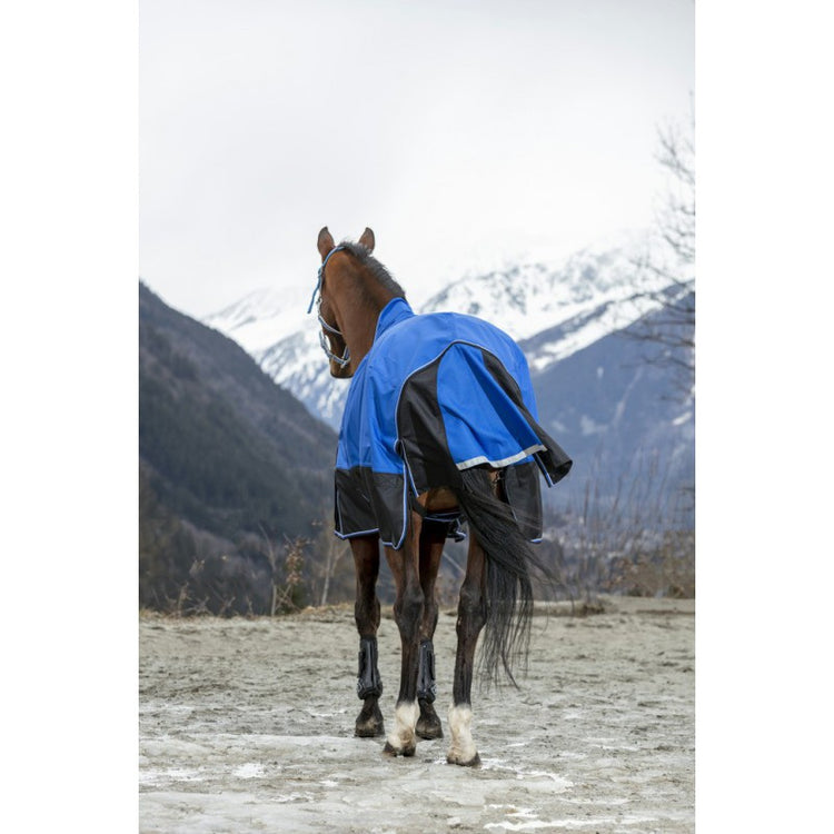 turnout rug with a withers pad in synthetic sheepskin inside the rug