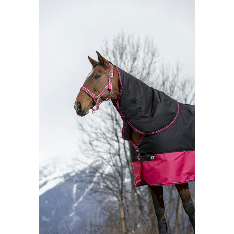 black and raspberry neck cover