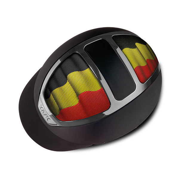 Equestrian helmets with flags