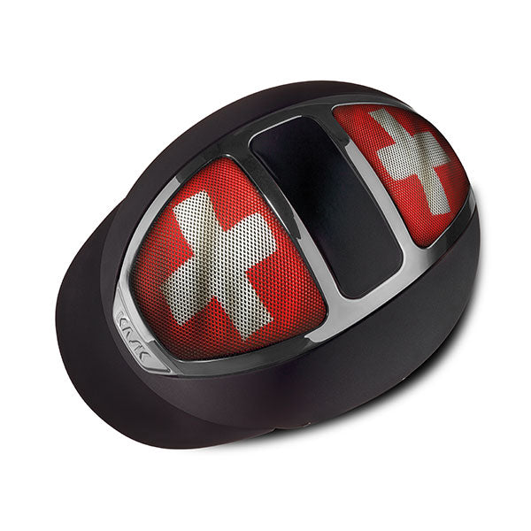 Swiss Flag on horse riding helmet
