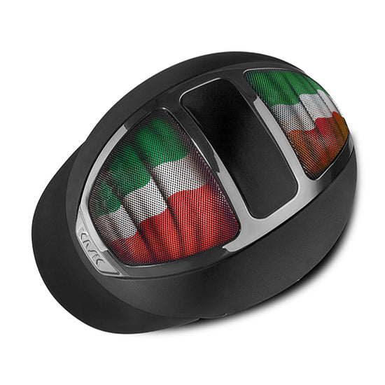 Equestrian helmet with flag