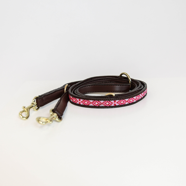 Long dog lead with beads