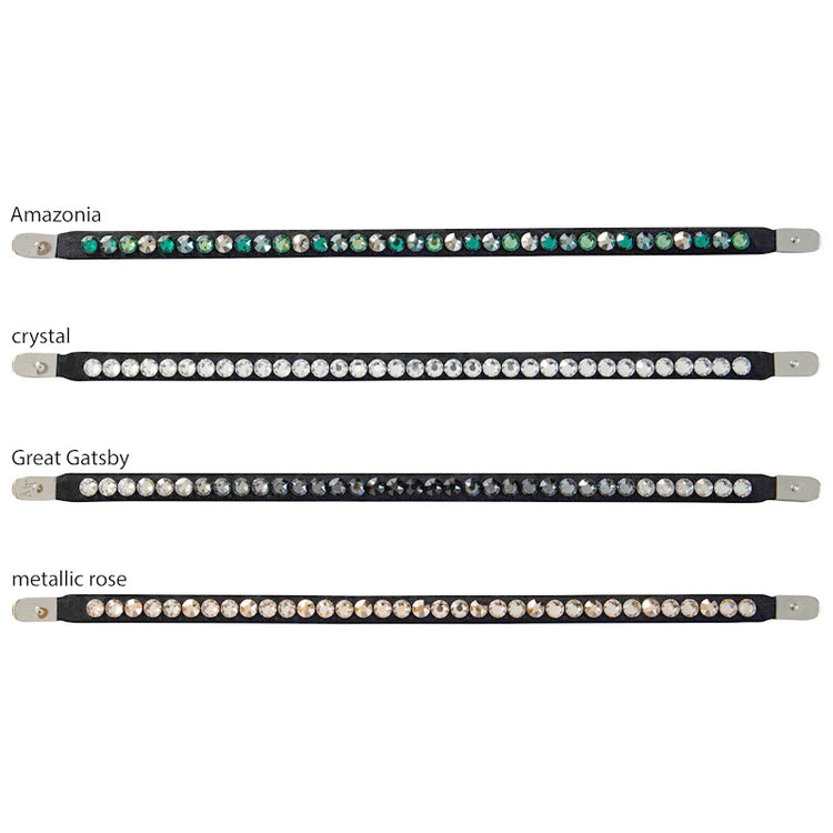 Magic Tack Single Row Long Straight Browband for an elegant horse bridle.
