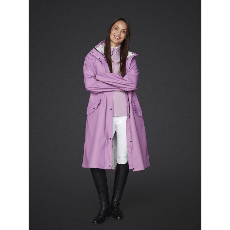 Bright equestrian long rain coat