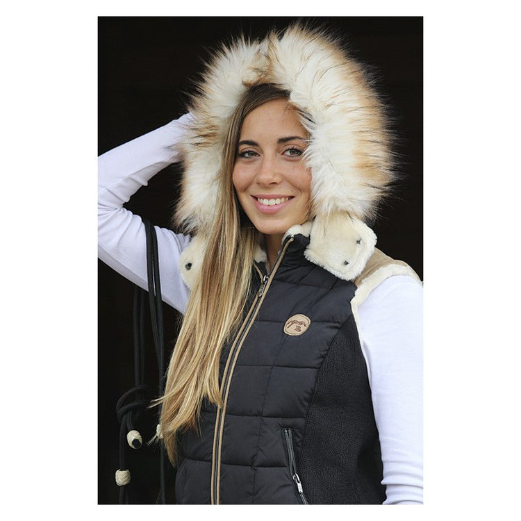 Quilt Gillet with faux fur
