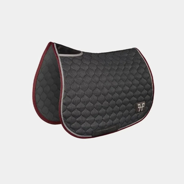 Dark Grey Saddle Blanket with Burgundy edging