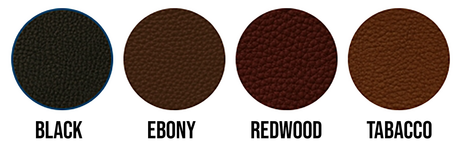 stirrup leathers in black ebony redwood and tabacco leather colour