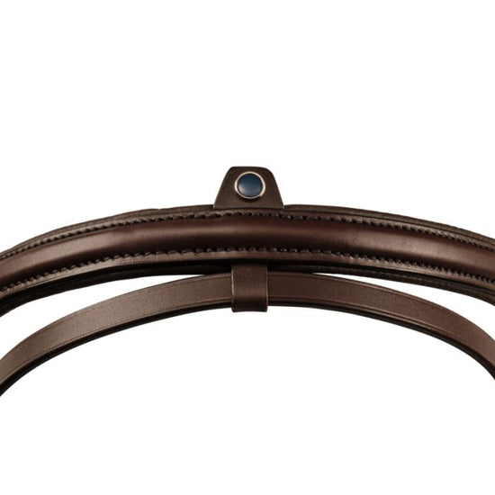 Detailed view of the Stübben 2300 Leitrim Combined Noseband with its leather straps and fittings.
