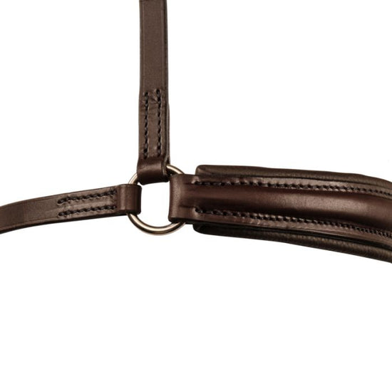 Detailed view of the Stübben 2300 Leitrim Hanoverian Noseband and its leather fittings.