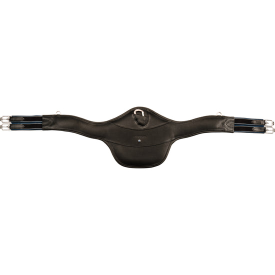 Anatomically shaped Stübben jumping girth designed to protect the horse’s belly.