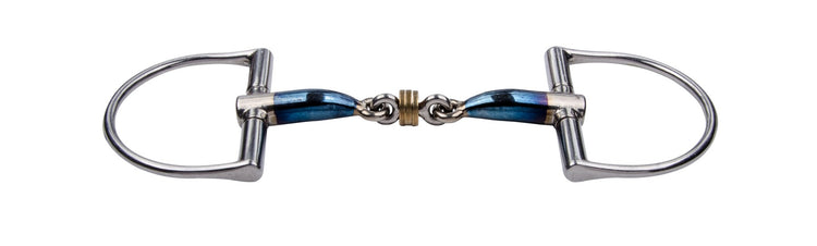 Trust Brass Rings D-Ring Snaffle with 16 mm Sweet Iron mouthpiece designed to encourage bit play and salivation.