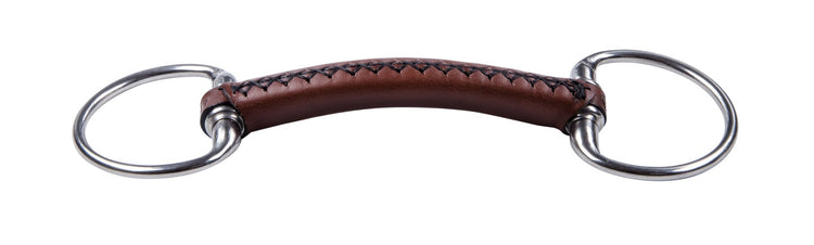Trust Eggbutt Leather horse bit with hand-stitched leather mouthpiece and reinforced nylon core.