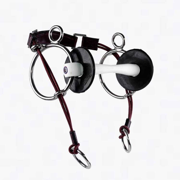 Trust Inno Sense Curbgag Mullen Bit with synthetic mullen mouthpiece and flexible stainless steel core.