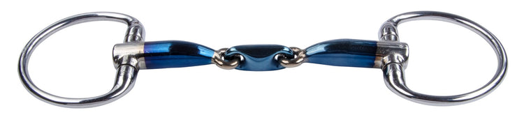 Trust Sweet Iron Eggbutt Elliptical Bit with double-jointed mouthpiece and fixed eggbutt rings.