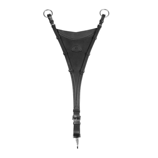 Acavallo adjustable leather bib martingale attachment with logo