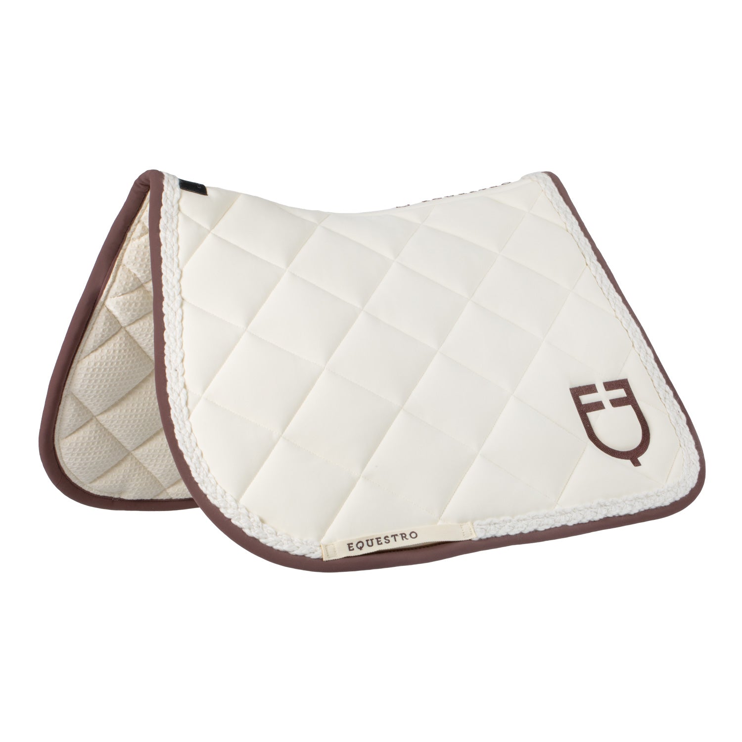Ergonomic horse pad with honeycomb lining white