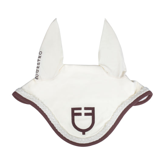 Stylish equestrian ear net for competition white
