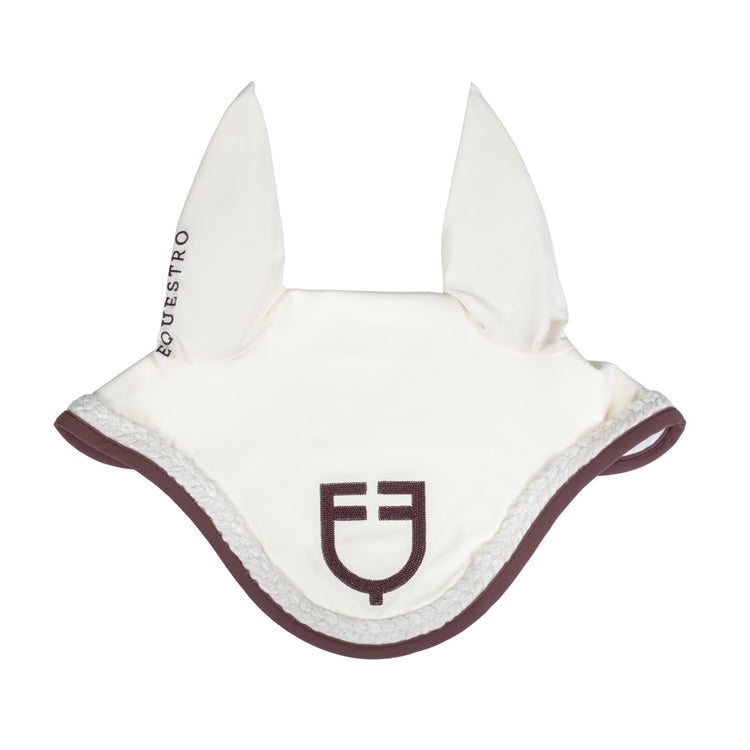 Stylish equestrian ear net for competition white