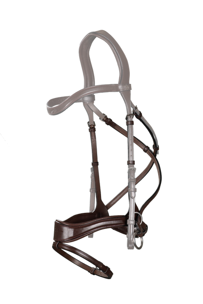 New English D Motion Noseband with Cross Pull Strap