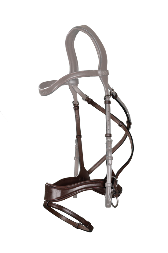 New English D Motion Noseband with Cross Pull Strap
