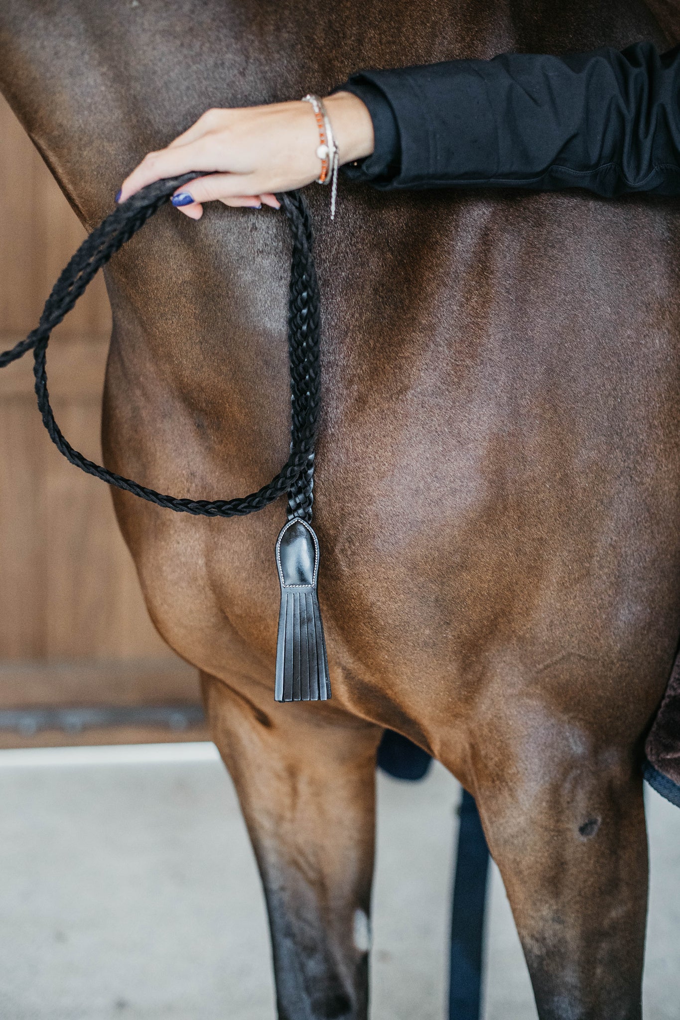 plaited Buffalo leather horse lead